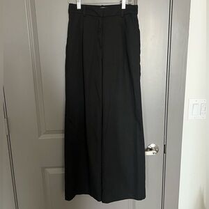 Black wide leg trousers